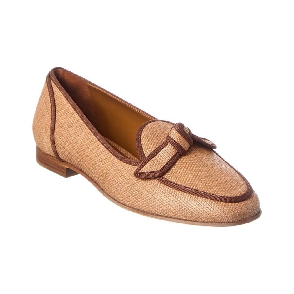 Alexandre Birman Grosgrain Raffia Loafer, Brown